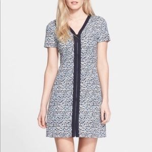Tory Burch Geometric Print Front Full Zip Dress Size M.